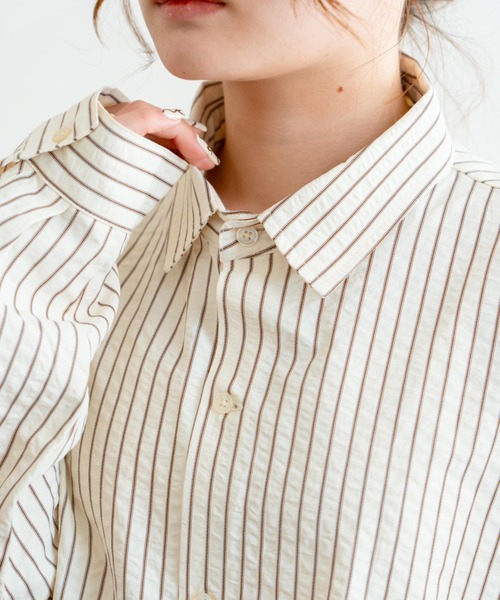 eLur ブラウス シャツ 「eLur」ストライプシャツ(パジャマ