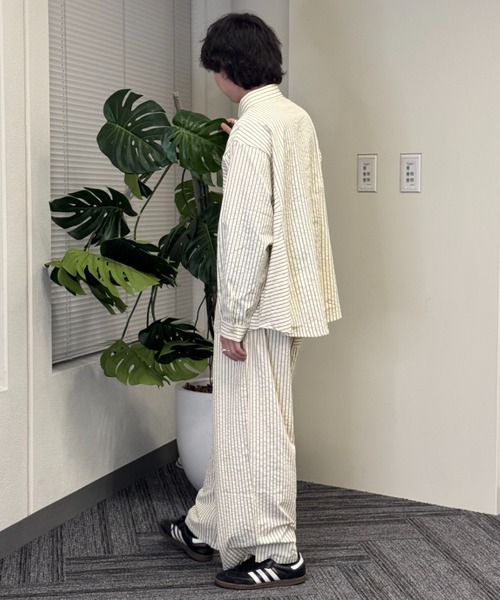 eLur ブラウス シャツ 「eLur」ストライプシャツ(パジャマ