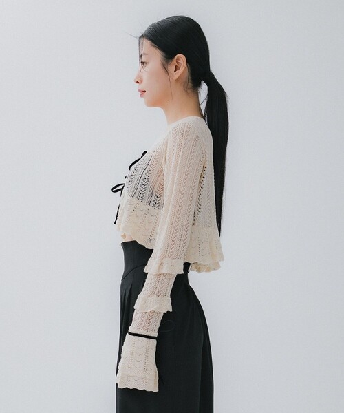 今季完売！タナカダイスケtanakadaisukeダブルリボンニットカーディガン tanakadaisuke/タナカダイスケ】double ribbon knit cardigan