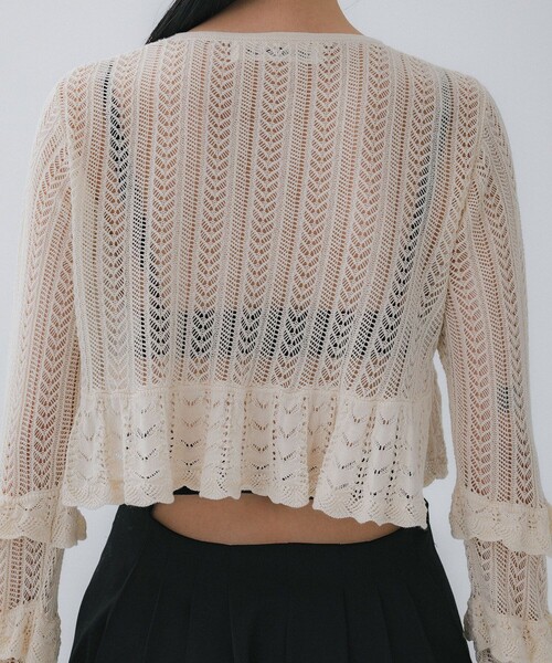 tanakadaisuke カーディガン flower lace short cardigan(FREE BLACK): tanakadaisuke
