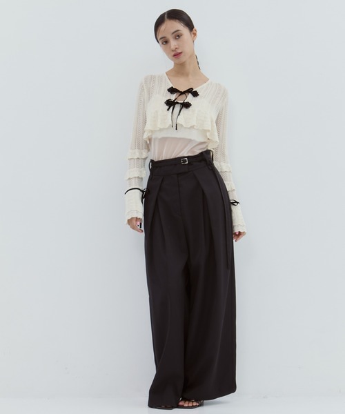 tanakadaisuke カーディガン tanakadaisuke/タナカダイスケ】sheer sleeve random rib