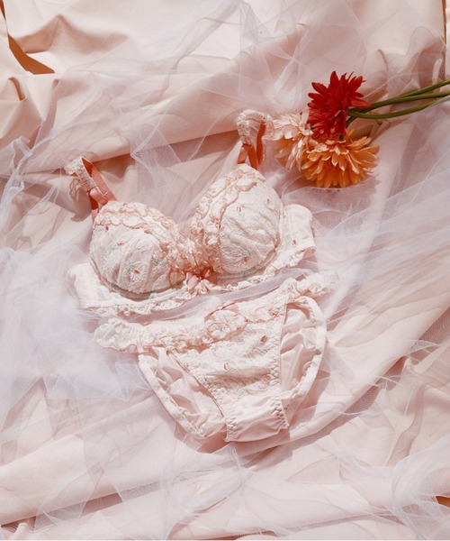 ローブドフルール レーシーフリルスイムウェア ピンク RIBBON × LACY FRILL SWIM WEAR(fm2936)【返品不可】