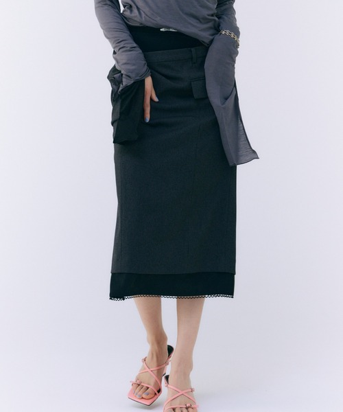 【シモーネロシャ】チュール　タイトスカート JOSE MOON（ジョゼムーン） スカート CASCADE LACE TIGHTSKIRT