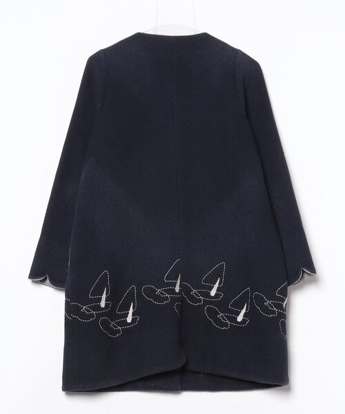 「POU DOU DOU」 刺繍コート M ネイビー レディース_画像2