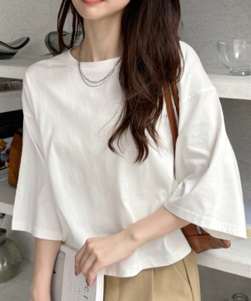 TREOVER tシャツ 「夏までさらっと」ワイドシルエット ショート丈T