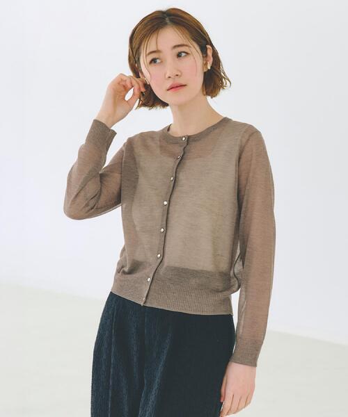 tanakadaisuke カーディガン tanakadaisuke/タナカダイスケ】sheer sleeve random rib