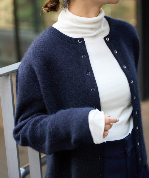 SLOBE IENA（スローブイエナ） ニットカーディガン FREE ネイビー