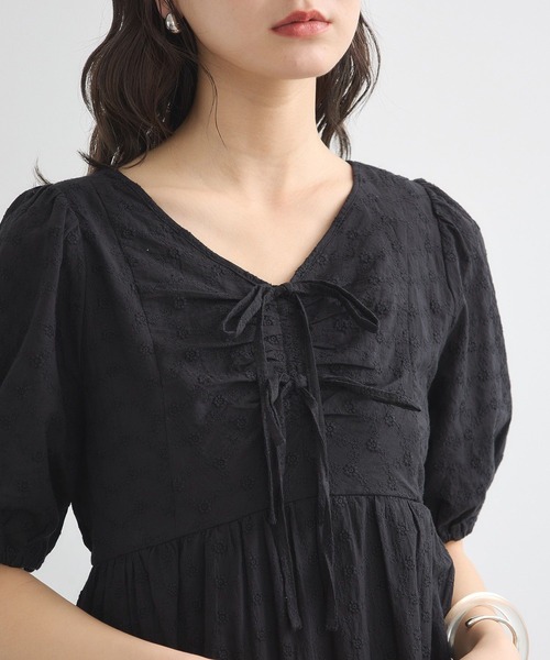 earth music&ecology ワンピース 花柄刺繍フレアワンピース : ZOZOTOWN