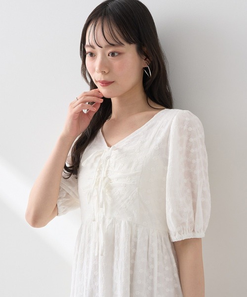 earth music&ecology ワンピース 花柄刺繍フレアワンピース : ZOZOTOWN