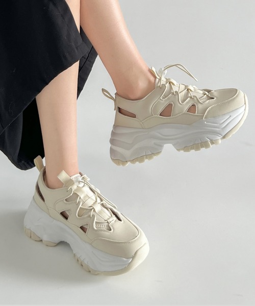 オーダーストップ中　ハンドメイド　スニーカー　ストラップ Shoes in Closet（シュークロ） サンダル 軽量厚底 やわらか