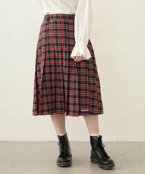 MILKFED.（ミルクフェド） スカート PLEATED PLAID SKIRT : ZOZOTOWN