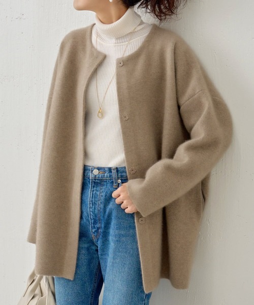 BEARDSLEY（ビアズリー） ノーカラーコート FREE ベージュ レディース