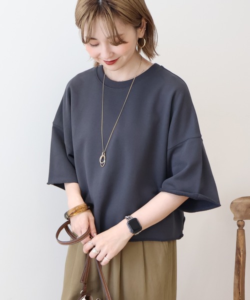 tシャツ 裏毛リラックスプルオーバー レディース antiqua 裏毛プルオーバー トレーナー レディース トップス 綿