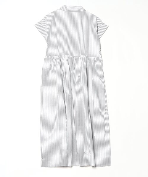 maku textiles マク ストライプ ウエスト切り替えシャツワンピース maku textiles マク ストライプ ウエスト切り替えシャツ