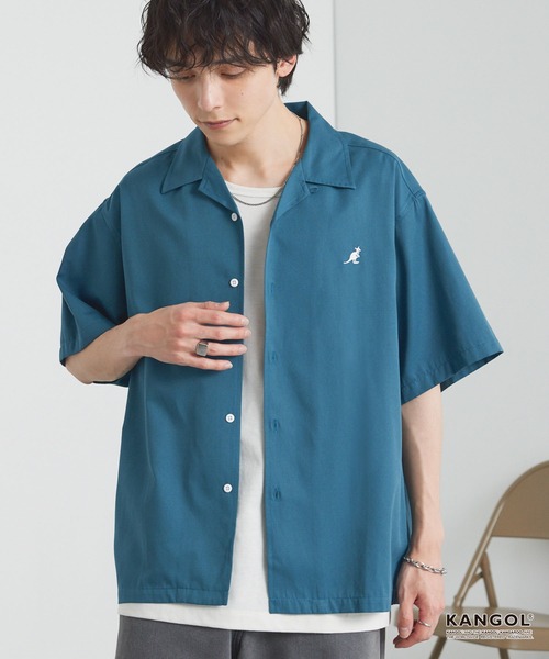 KANGOL（カンゴール） シャツ 別注 ワンポイント刺繍 オープンカラー