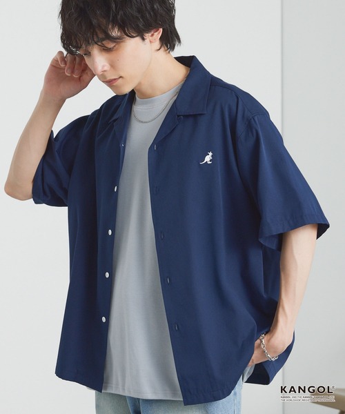 KANGOL（カンゴール） シャツ 別注 ワンポイント刺繍 オープンカラー