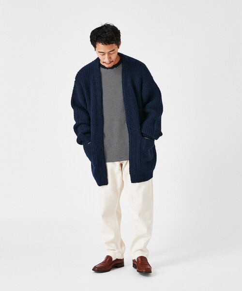 「B.C STOCK」 「INHERIT」ニットカーディガン MEDIUM グレー メンズ_画像2