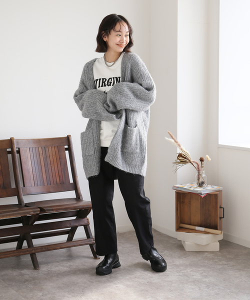 「B.C STOCK」 「INHERIT」ニットカーディガン MEDIUM グレー メンズ_画像3