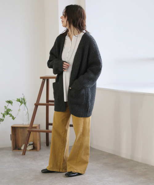 「B.C STOCK」 「INHERIT」ニットカーディガン MEDIUM グレー メンズ_画像7