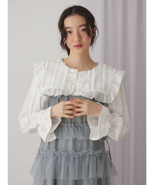 シーニュ♡フリルギャザーブラウス クロスフリルギャザーブラウス | NATURAL BEAUTY BASIC（ナチュラル