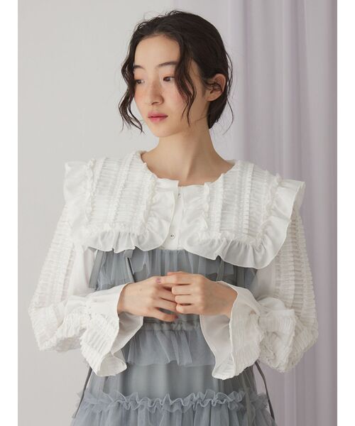 ブラウス シャツ フリルギャザーブラウス レディース 即完売✨ マ 