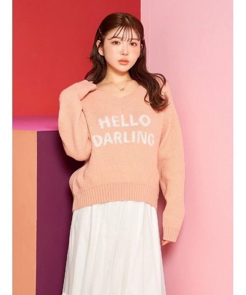 「Darich」 Vネックニット FREE ピンク レディース