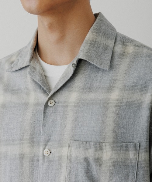 ADAM ET ROPE'（アダムエロペ） シャツ オンブレチェック オープン