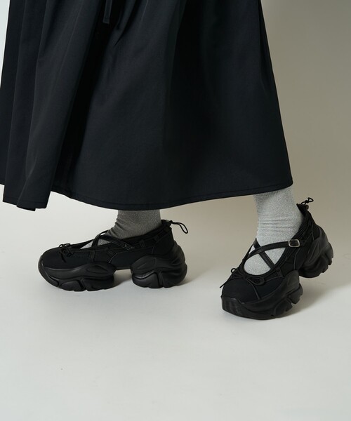 「FREAK'S STORE」 ローカットスニーカー 24.5cm ブラック レディース