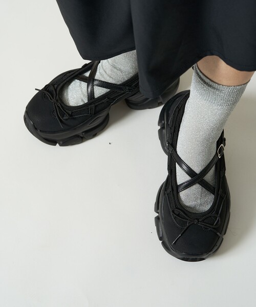 「FREAK'S STORE」 ローカットスニーカー 24.5cm ブラック レディース