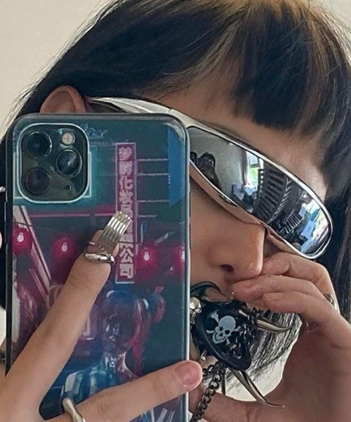 FreeZone サングラス フューチャーY2Kサイバーアイウェア メンズ