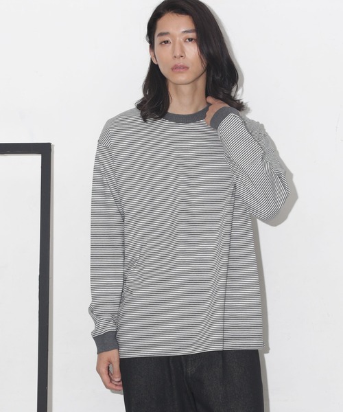 「NANO universe」 長(zhǎng)袖Tシャツ L チャコール メンズ