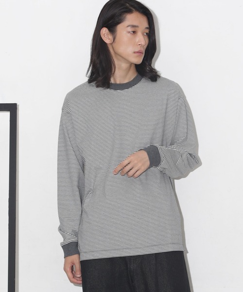 「NANO universe」 長(zhǎng)袖Tシャツ L チャコール メンズ