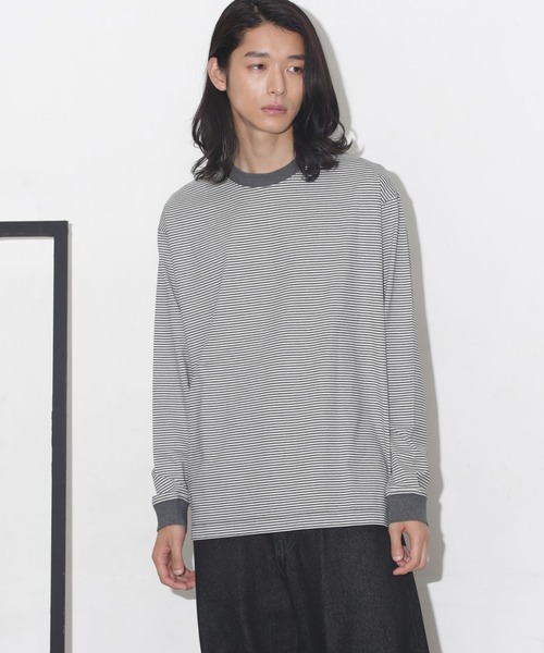 「NANO universe」 長(zhǎng)袖Tシャツ L チャコール メンズ