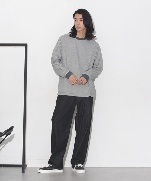 「NANO universe」 長(zhǎng)袖Tシャツ L チャコール メンズ