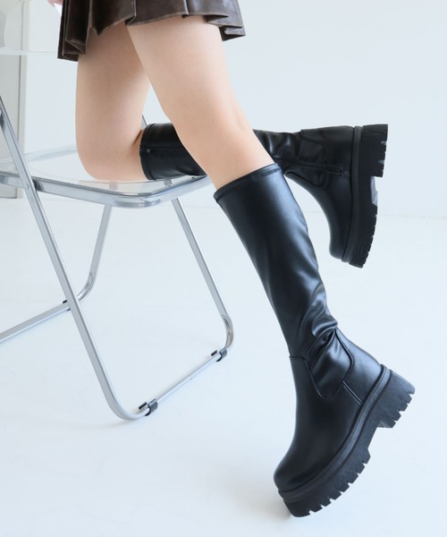 VIVIAN（ヴィヴィアン） ブーツ 厚底フィットストレッチロングブーツ