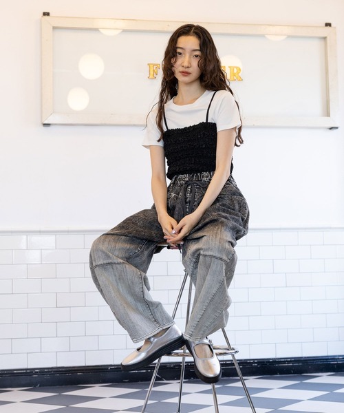 「niko and...」 デニムパンツ LARGE インディゴブルー レディース