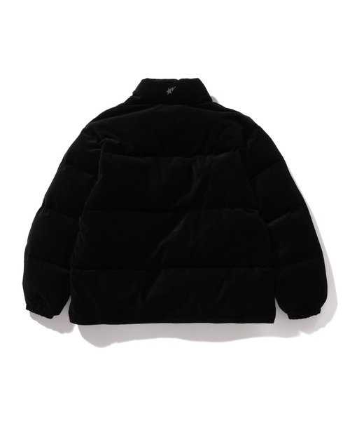 ダウンコート ダウンジャケット CRYSTAL STONE BAPE LOGO VELOUR DOWN JACKET レディースの画像