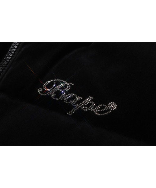 ダウンコート ダウンジャケット CRYSTAL STONE BAPE LOGO VELOUR DOWN JACKET レディースの画像