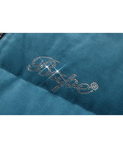 ダウンコート ダウンジャケット CRYSTAL STONE BAPE LOGO VELOUR DOWN JACKET レディースの画像