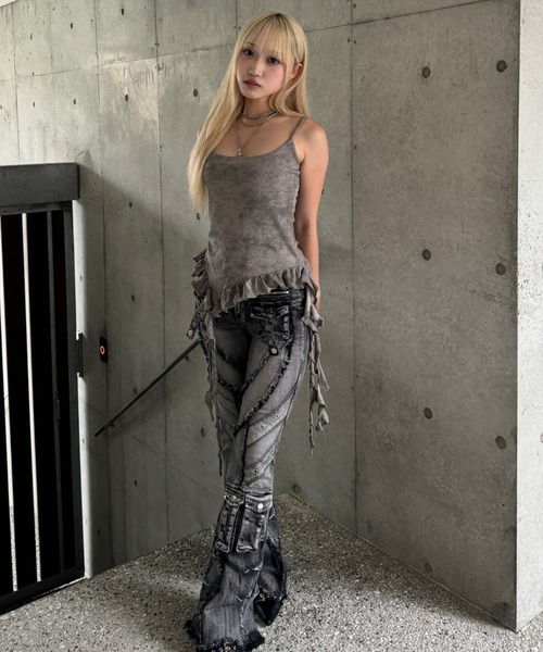 KsG ジーンズ デニム デニムパンツ fringe line flare denim