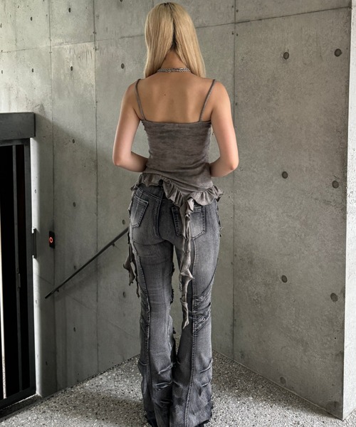 KsG ジーンズ デニム デニムパンツ fringe line flare denim