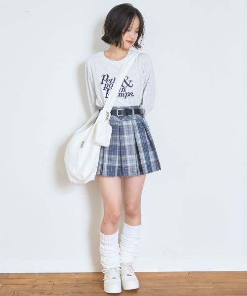 LOVETOXIC スカート 「GOODPRICE」「イージーケア」ベルトつきチェック