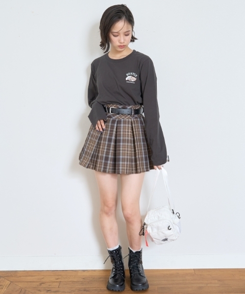 LOVETOXIC スカート 「GOODPRICE」「イージーケア」ベルトつきチェック