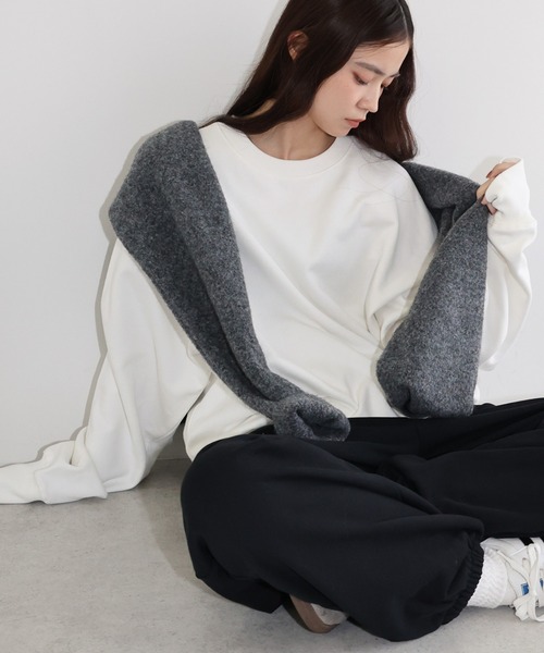 ANME トレーナー スウェット ワンポイント袖ロゴ刺繍スウェット 