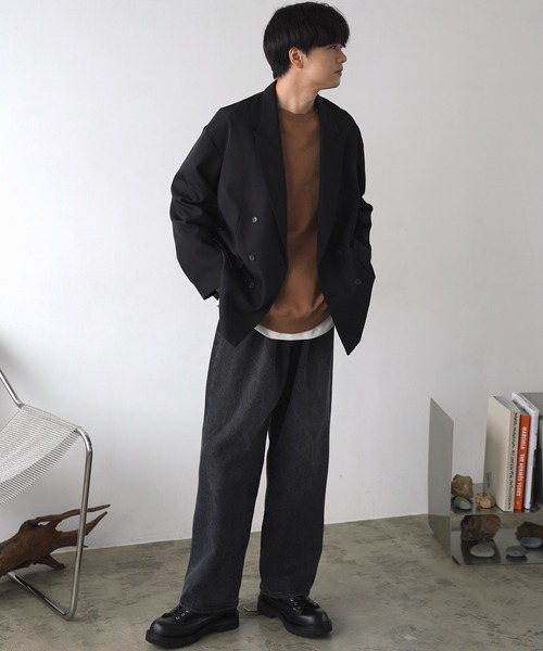 「WYM LIDNM」 加工デニムパンツ X-SMALL ブルーグリーン メンズ_画像7