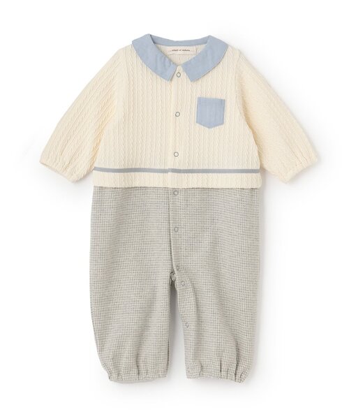 sense of wonder ベビー服 ロンパース ケーブル千鳥2WAYオール「日本製