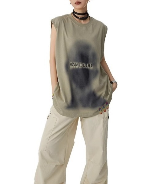 「CREARE -LINO-」 ノースリーブトップス MEDIUM ベージュ メンズ_画像2