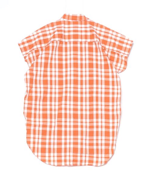 「normakamali」 チェック柄半袖シャツ - オレンジ レディース_画像2