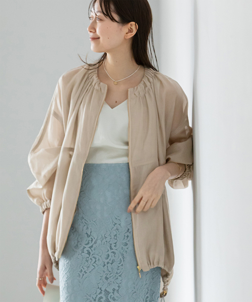 NOBLE（ノーブル） ジップアップブルゾン FREE ベージュ レディース