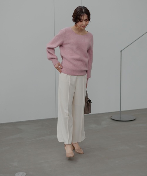 Andemiu（アンデミュウ） スラックス パンツ ピンタックストレート